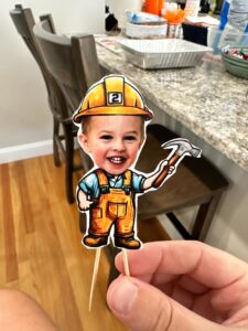 Custom Face Construction Worker Cupcake Toppers – Personalized 1st Birthday Builder Theme review - Stefani Cohen