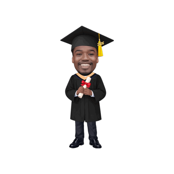 Signature stand Boy - Master - Custom Face Graduation Cupcake Toppers