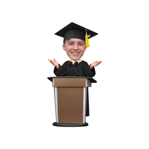 Speech Boy - Master - Custom Face Graduation Speech Cupcake Toppers