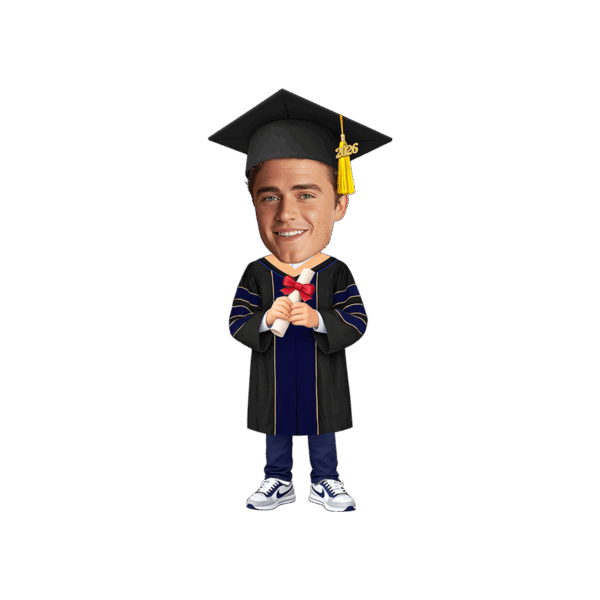 Signature Stand Boy - Doctor - Personalized Class of 2026 Graduation Face Cupcake Toppers