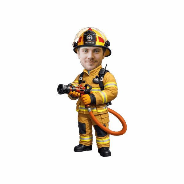 Custom Firefighter Face Cupcake Toppers for Retirement & Birthday Parties