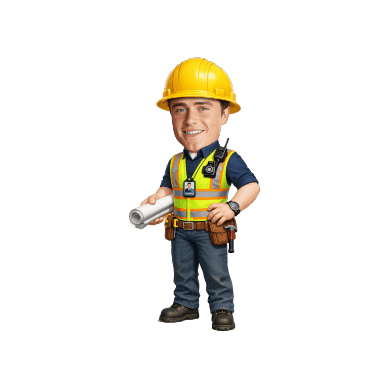 Personalized Construction Worker Face Cupcake Toppers – Engineer & Builder Theme DIY Decor