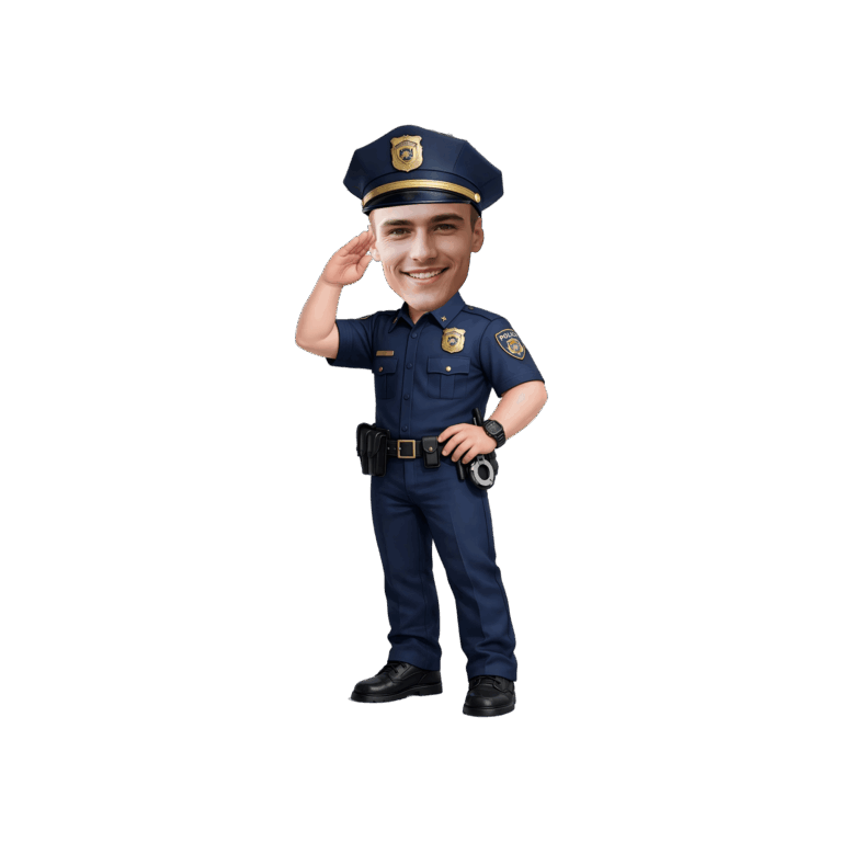 Custom Police Officer Face Cupcake Toppers - Printable Cop Theme Party Decor