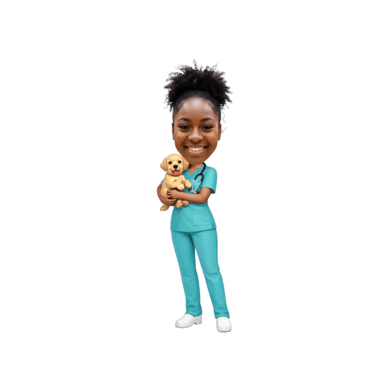 Custom Face Veterinarian Cupcake Toppers – Vet Scrubs & Puppy Photo Party Decor