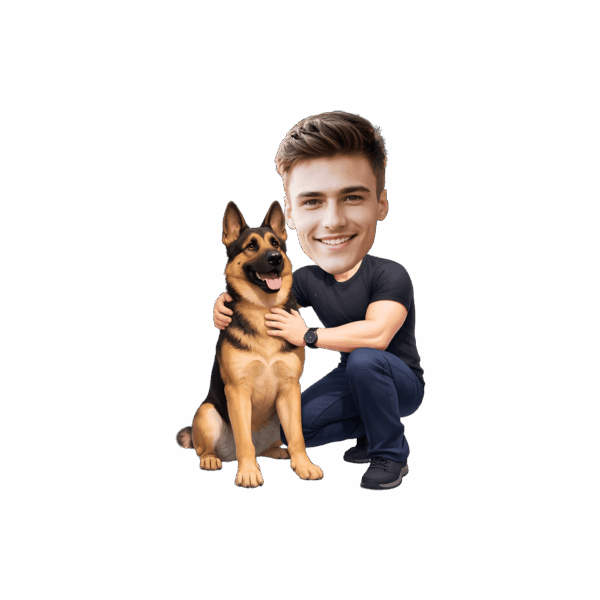 Personalized K9 Handler & German Shepherd Cupcake Toppers – Custom Face Police Theme