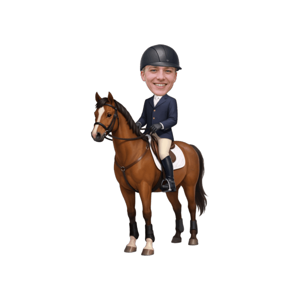 Personalized Equestrian Horse Rider Custom Face Cupcake Toppers for Jockey & Derby Parties