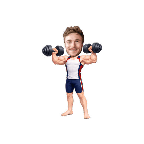 Custom Face Weightlifter Cupcake Toppers - Printable Bodybuilder Gym Theme Party Decor