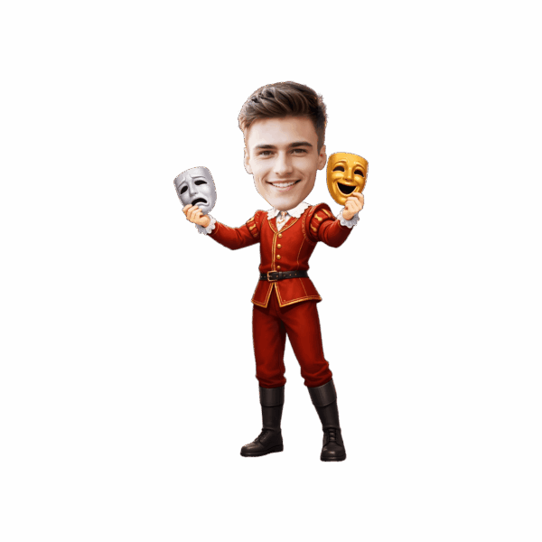 Personalized Theater Actor Cupcake Toppers – Custom Face Drama Theme Party Decorations