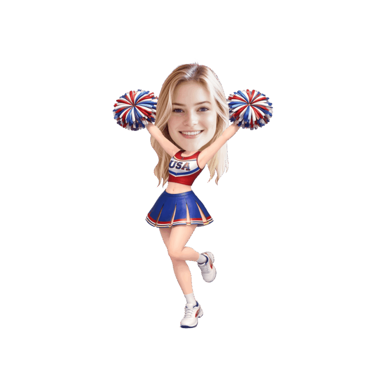 personalized usa cheerleader face cupcake toppers printable patriotic party decor