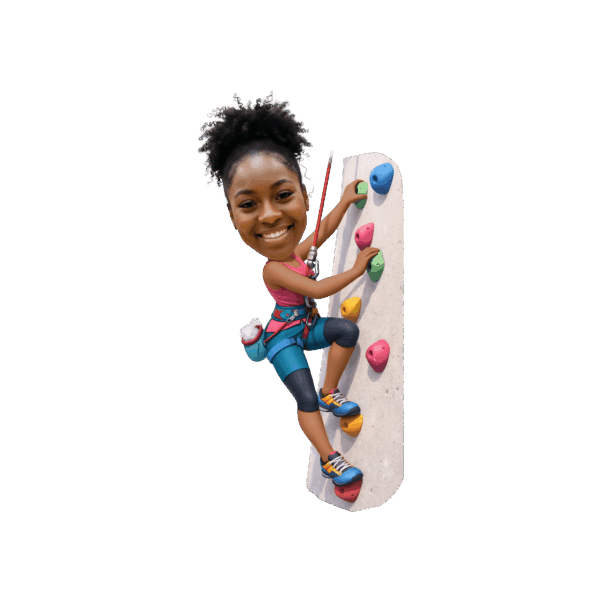 Custom Face Rock Climbing Cupcake Toppers – Printable Adventure Party Decoration