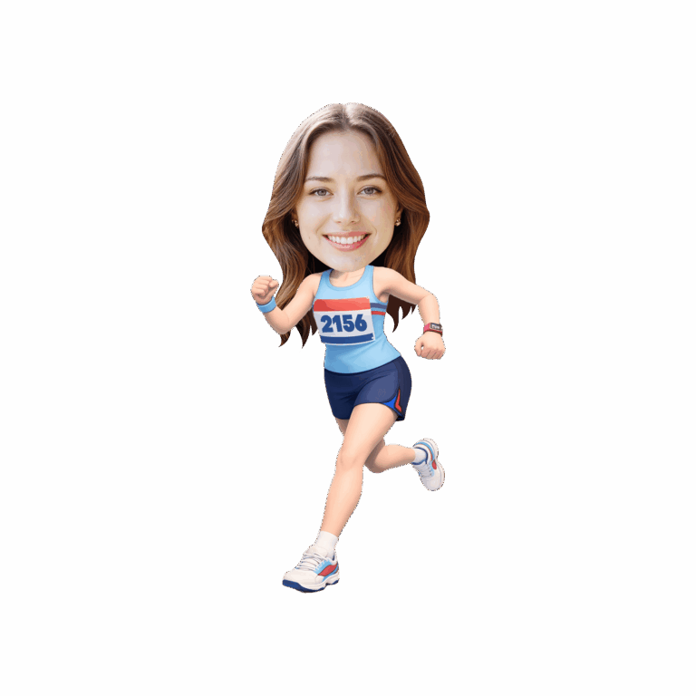 Custom Face Runner Cupcake Toppers for Marathon & Track Themed Parties (Digital Download)