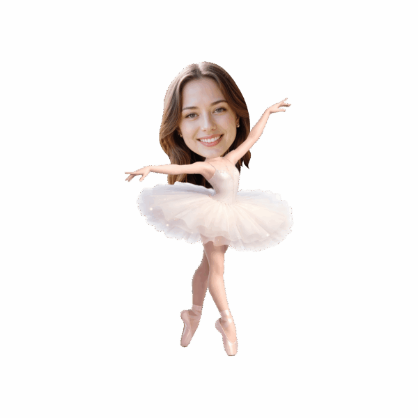 Custom Face Ballerina Cupcake Toppers – Printable White Tutu Photo Decorations