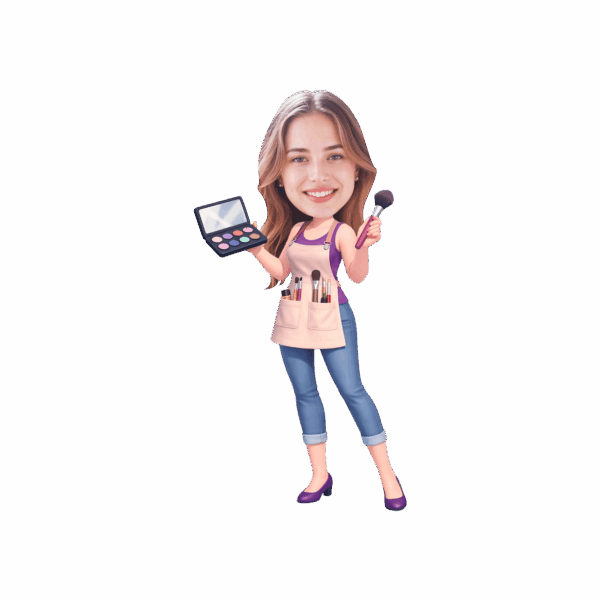 Custom Face Makeup Artist Cupcake Toppers - Personalized MUA Party Decor