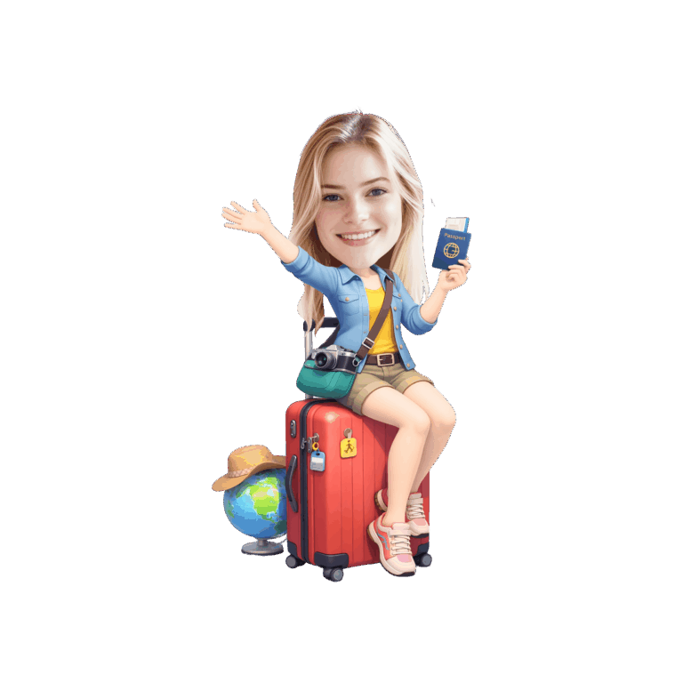 Custom Face Travel Theme Cupcake Toppers – Printable Bon Voyage Decoration